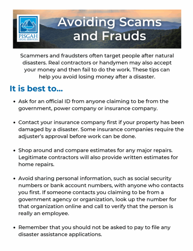 Avoiding Scams and Fraud