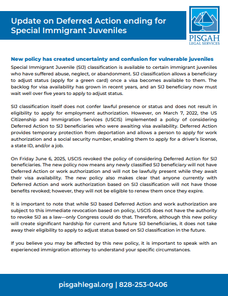 Update on Deferred Action Ending for Special Immigrant Juveniles