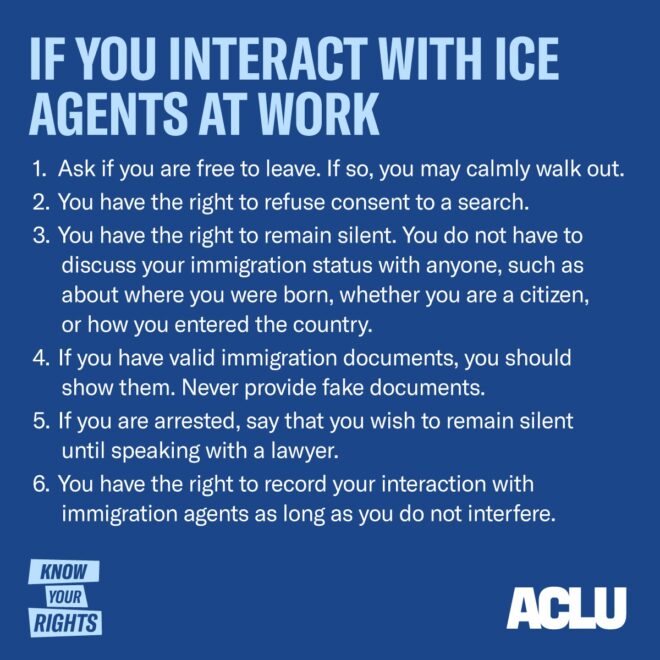 If you interact with ICE agents at work