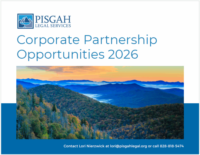 2026 Pisgah Legal Services Corporate Partnership Opportunities packet