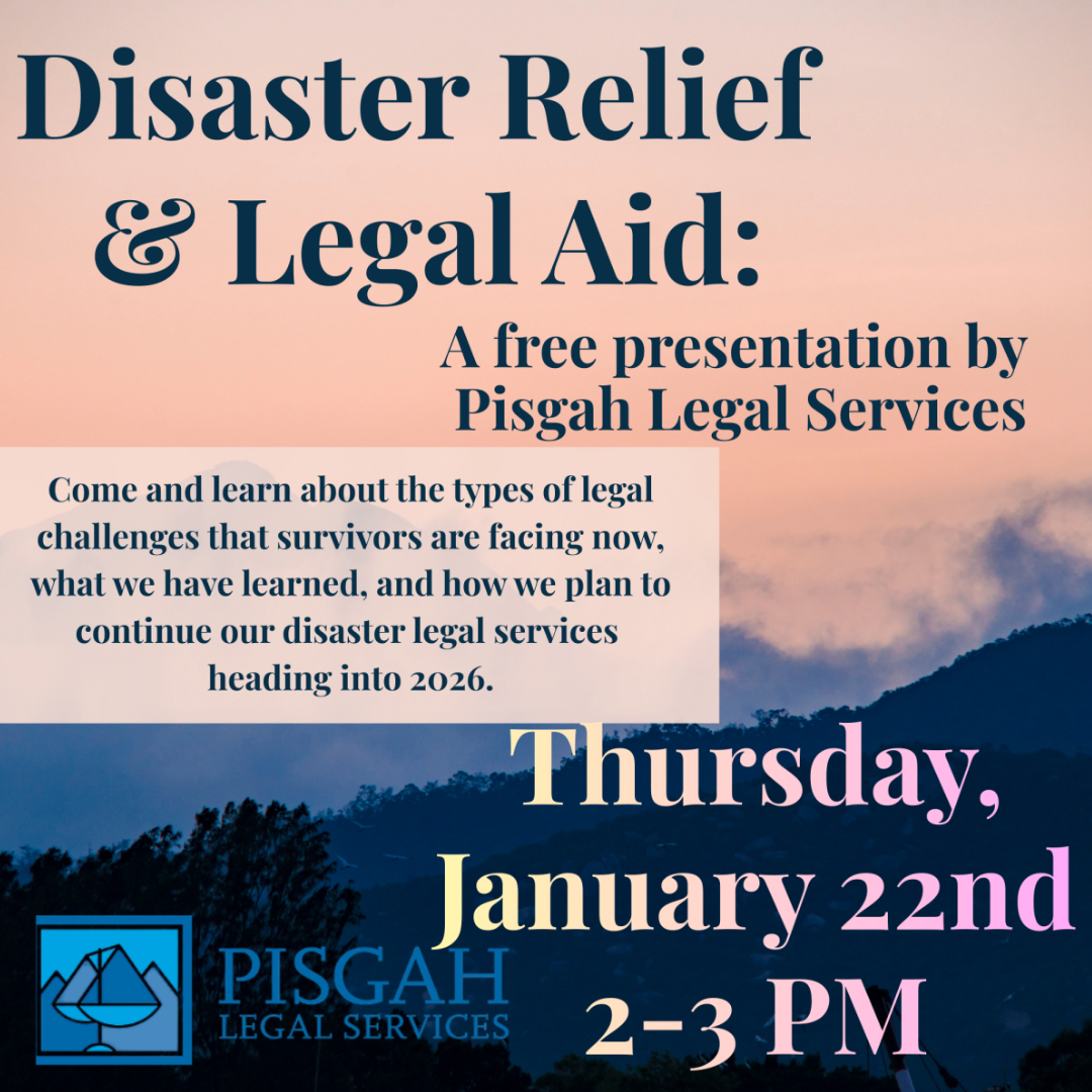 Disaster Relief and Legal Aid with Pisgah Legal at the Weaverville Library