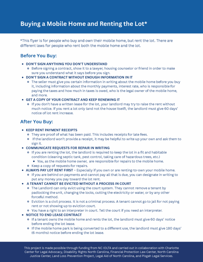 Buying a Mobile Home & Renting the Lot