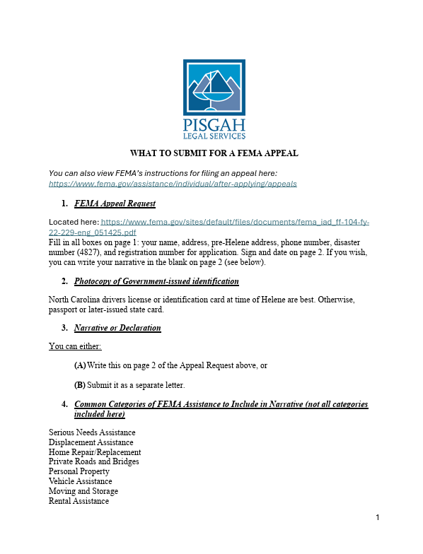 FEMA Appeal Guidance
