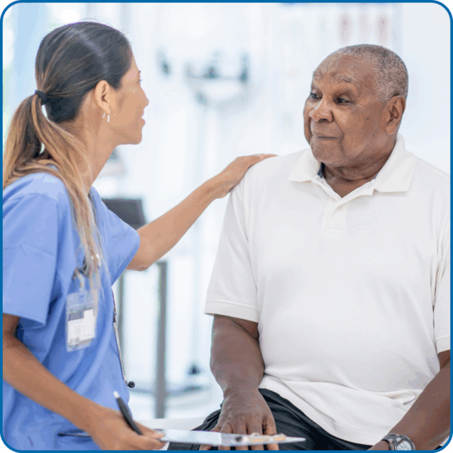 Older man receives medical care through Medicaid