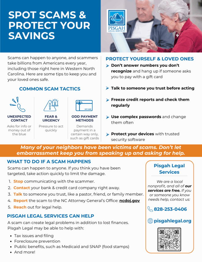 Senior scam prevention flyer